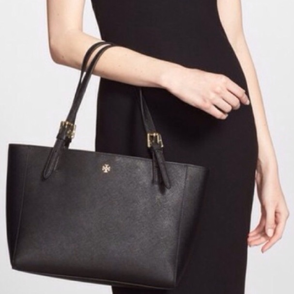 Tory Burch Small York Buckle Tote Bag Black